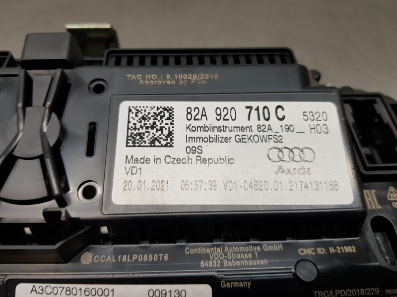 Recambio de cuadro instrumentos para audi a1 sportback (gba) cool referencia OEM IAM 82A920710C A3C0780160001 