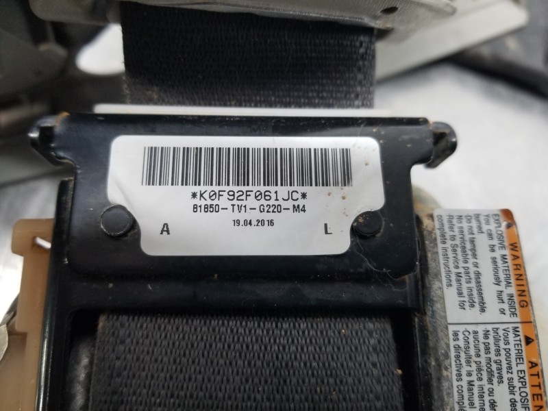 Recambio de cinturon seguridad delantero izquierdo para honda civic lim.4 (fb) navi pack referencia OEM IAM 81850TV1G220M4 81850 Recambio de cinturon seguridad delantero izquierdo para honda civic lim.4 (fb) navi pack referencia OEM IAM 81850TV1G220M4 81850