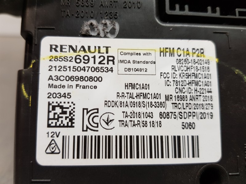 Recambio de modulo confort para renault captur techno referencia OEM IAM 285S26912R A3C06980800  Recambio de modulo confort para renault captur techno referencia OEM IAM 285S26912R A3C06980800