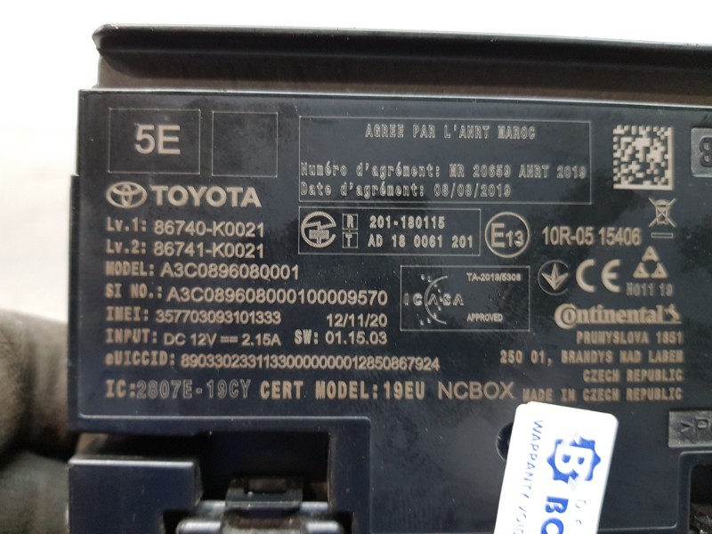Recambio de modulo electronico para toyota yaris hybrid referencia OEM IAM 86740K0021 86741K0021 