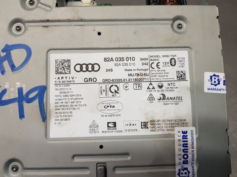 Recambio de sistema navegacion gps para audi a1 sportback (gba) cool referencia OEM IAM 82A035010  