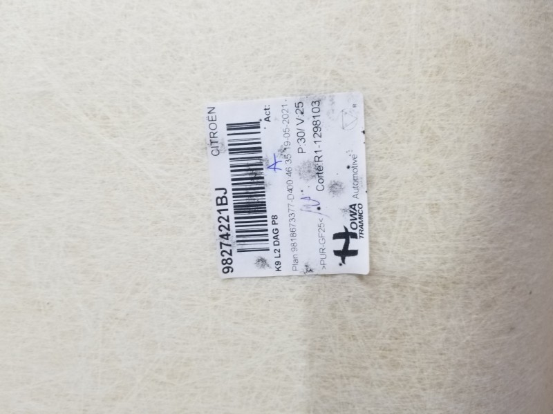 Recambio de techo interior para peugeot rifter active pack referencia OEM IAM 98274221BJ  