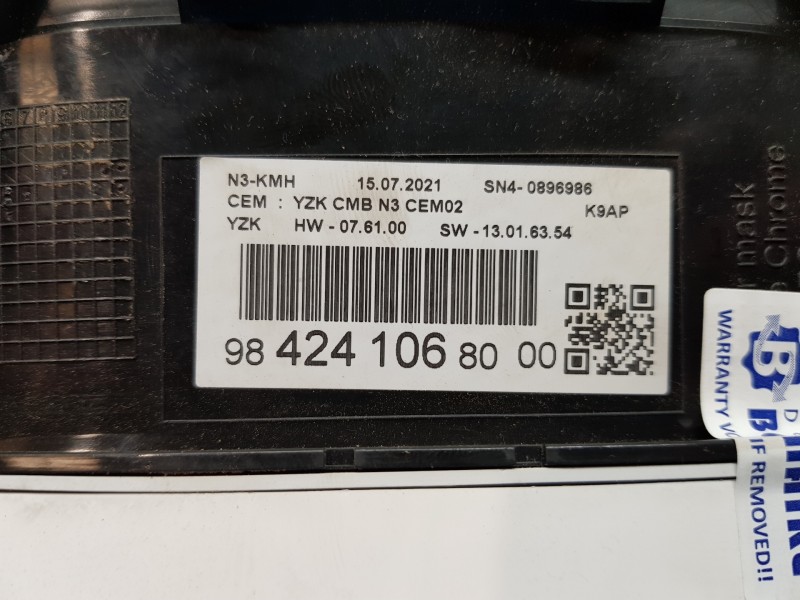 Recambio de cuadro instrumentos para peugeot rifter active pack referencia OEM IAM 9842410680  