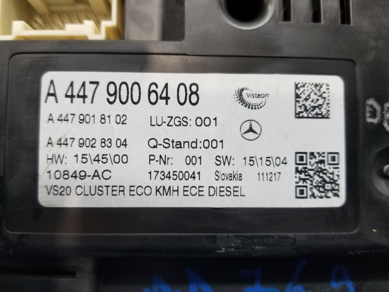 Recambio de cuadro instrumentos para mercedes vito mixto (447) combi referencia OEM IAM A4479006408 A4479018102 A4479028304