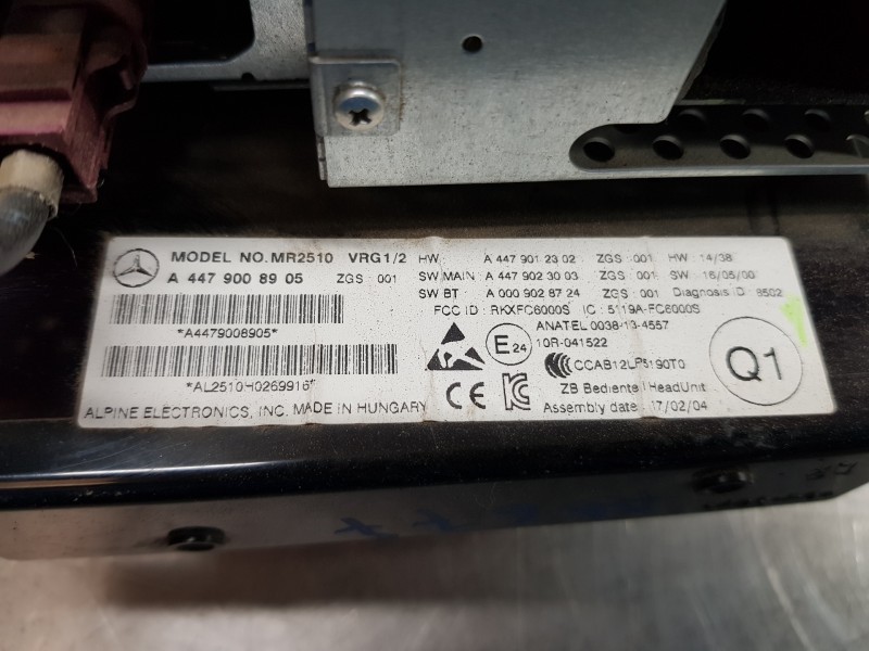 Recambio de sistema audio / radio cd para mercedes vito mixto (447) select referencia OEM IAM A4479008905 A4479012302 
