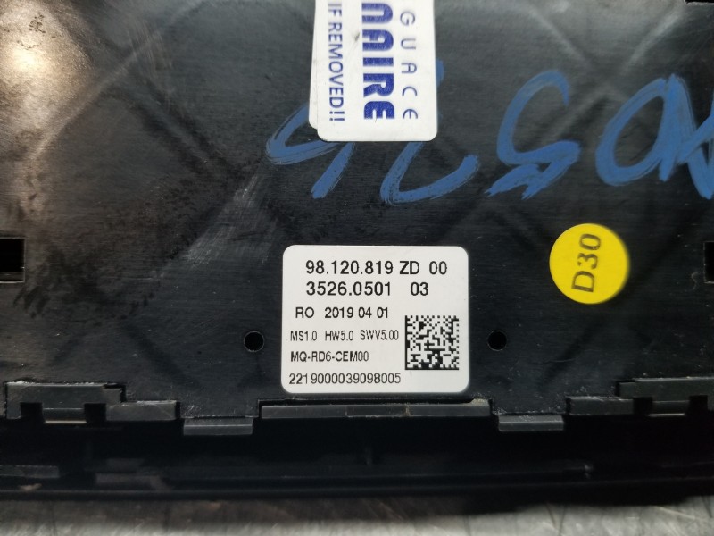 Recambio de mando climatizador para peugeot expert furgón caja cerrada referencia OEM IAM 98120819ZD  