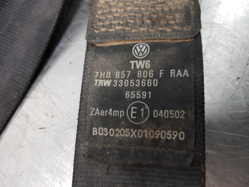 Recambio de cinturon seguridad delantero derecho para volkswagen t5 bus confortline referencia OEM IAM 7H0857806FRAA 7H0857806F 