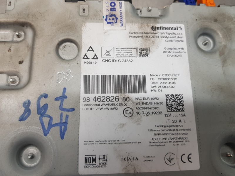 Recambio de sistema audio / radio cd para citroen c4 grand picasso spacetourer referencia OEM IAM 9846282680  