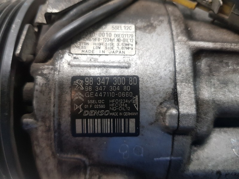 Recambio de compresor aire acondicionado para citroen c4 grand picasso spacetourer referencia OEM IAM 9834730080 9834730480  Recambio de compresor aire acondicionado para citroen c4 grand picasso spacetourer referencia OEM IAM 9834730080 9834730480