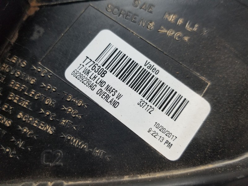 Recambio de faro izquierdo para jeep gr. cherokee iv 4x4 referencia OEM IAM 68289239AG  