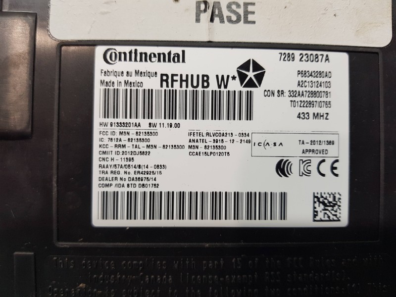 Recambio de modulo electronico para jeep gr. cherokee iv 4x4 referencia OEM IAM P68343280AD 68343280AD 