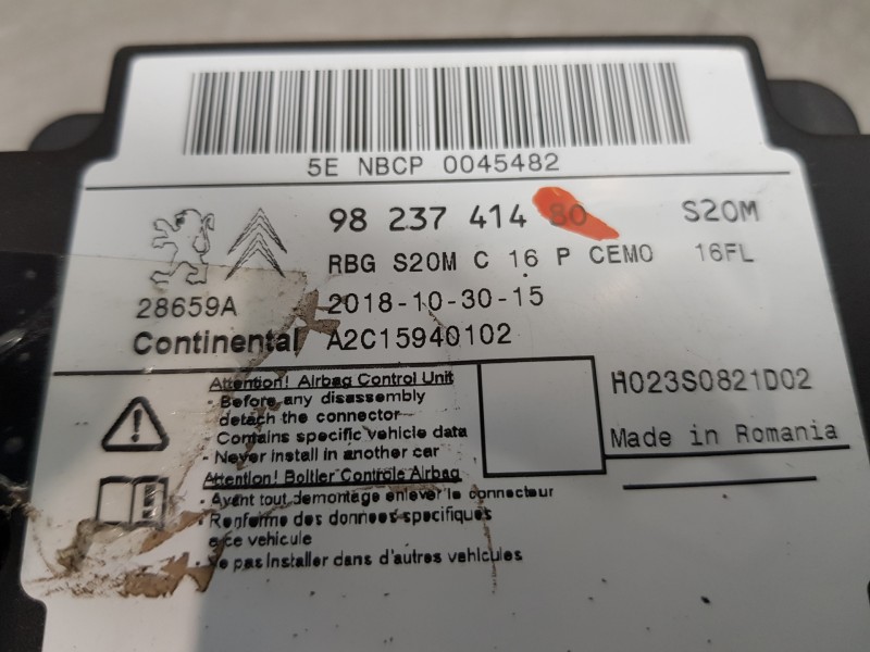 Recambio de kit airbag para citroen berlingo talla m referencia OEM IAM 16841899ZD 9818750980 