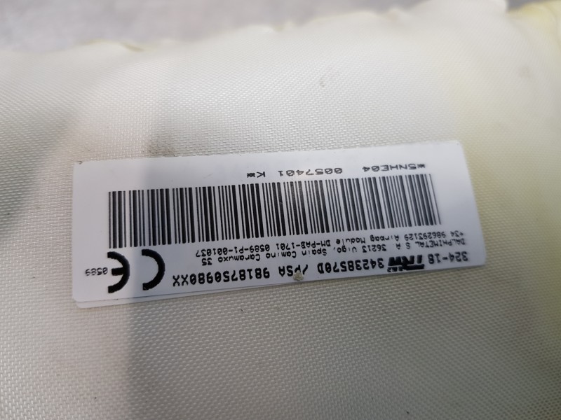 Recambio de kit airbag para citroen berlingo talla m referencia OEM IAM 16841899ZD 9818750980 