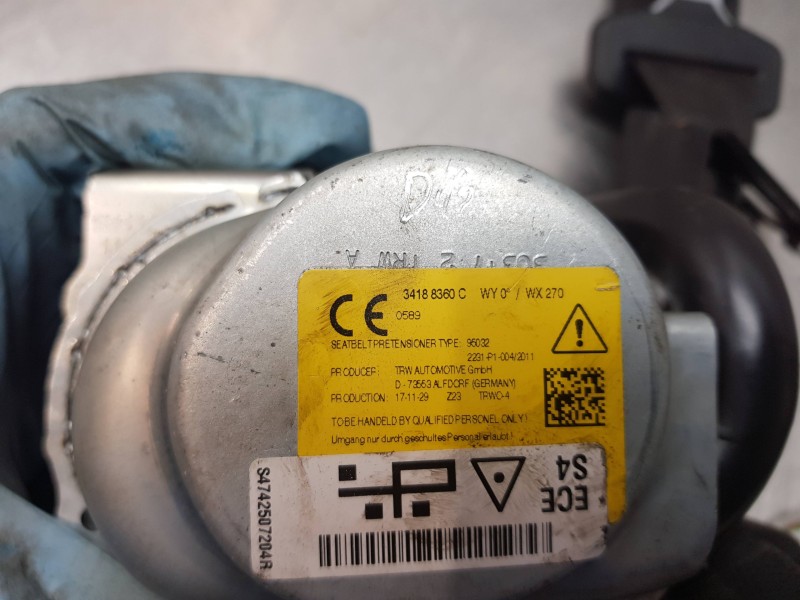 Recambio de cinturon seguridad trasero derecho para bmw x1 (f48) sdrive referencia OEM IAM 72117425072 34188360C 