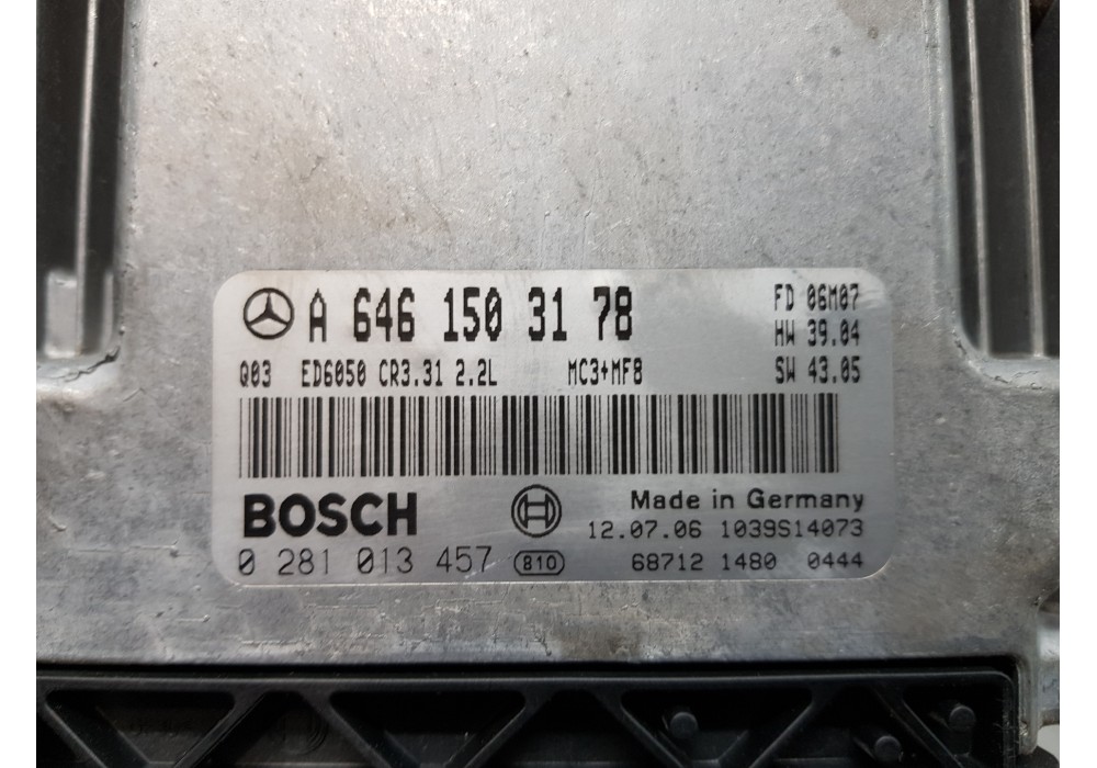 Recambio de centralita motor uce para mercedes vito caja cerrada 6.03  furgon referencia OEM IAM A6461503178 0281013457 