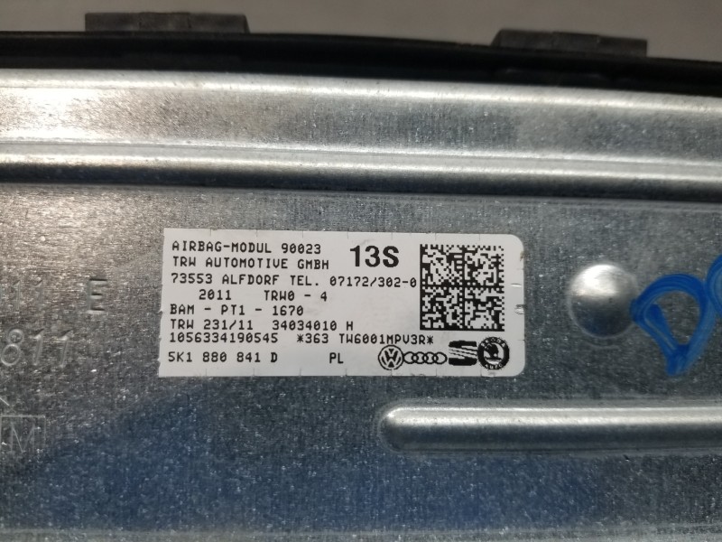Recambio de kit airbag para volkswagen golf vi (5k1) advance referencia OEM IAM 5K1857001A81X   Recambio de kit airbag para volkswagen golf vi (5k1) advance referencia OEM IAM 5K1857001A81X
