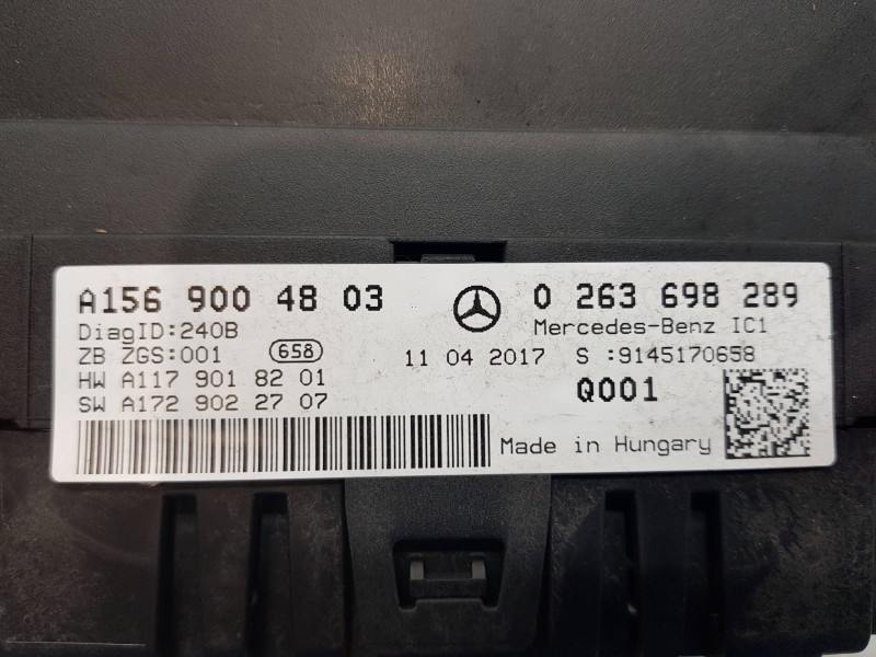 Recambio de cuadro instrumentos para mercedes clase gla (w156) 200 d referencia OEM IAM A1569004803 A1179018201 0263698289