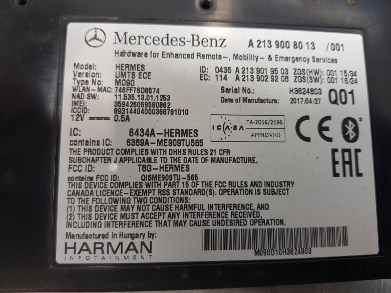 Recambio de modulo electronico para mercedes clase gla (w156) 200 d referencia OEM IAM A2139008013  