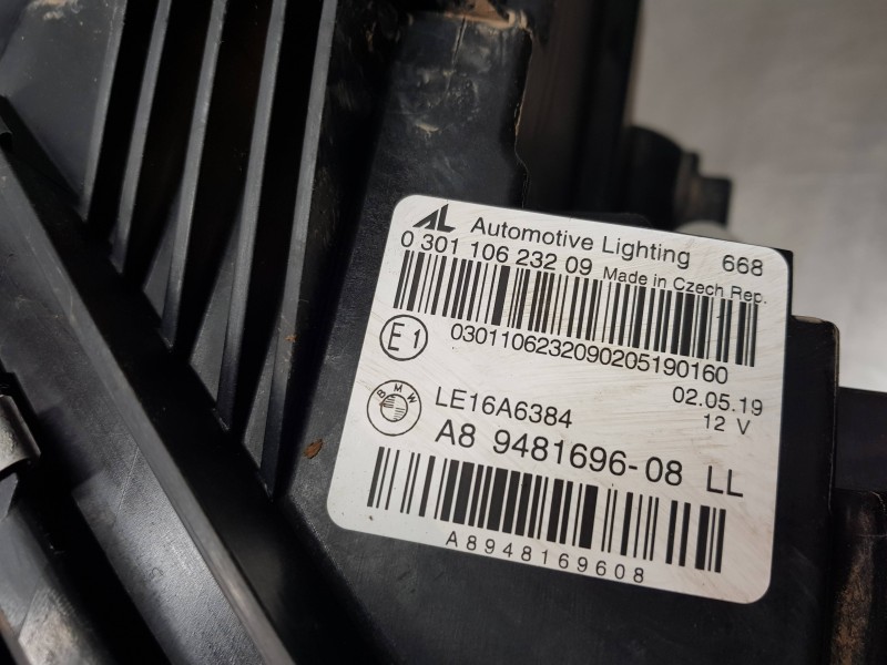 Recambio de faro derecho para bmw serie 3 berlina (g20) sport referencia OEM IAM 63118496150 9481696 94816960301103232