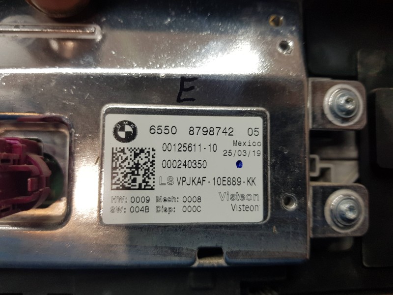 Recambio de pantalla multifuncion para bmw serie 3 berlina (g20) sport referencia OEM IAM 65508798742  