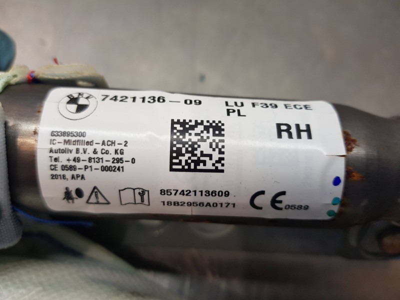 Recambio de airbag cortina delantero izquierdo para bmw x2 (f39) xdrive referencia OEM IAM 72127421135 7421135 
