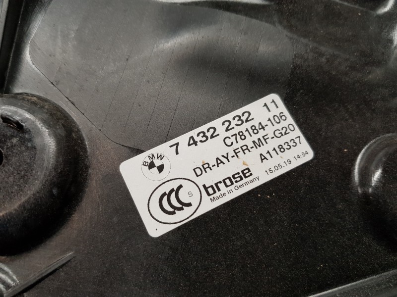 Recambio de elevalunas delantero derecho para bmw serie 3 berlina (g20) sport referencia OEM IAM 51338498854 7432232 