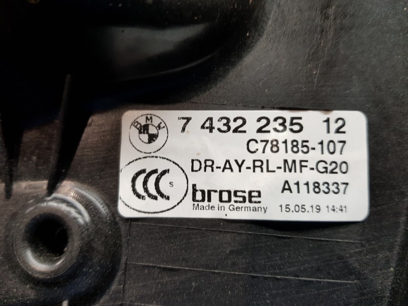 Recambio de elevalunas trasero izquierdo para bmw serie 3 berlina (g20) sport referencia OEM IAM 51358498855 7432235 