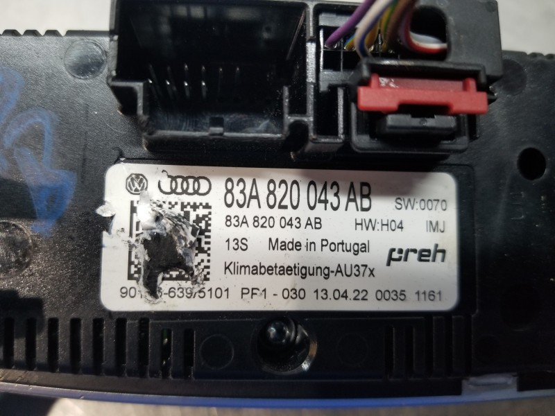 Recambio de mando climatizador para audi a1 sportback (gba) ego referencia OEM IAM 83A820043ABIMJ 83A820043AB 
