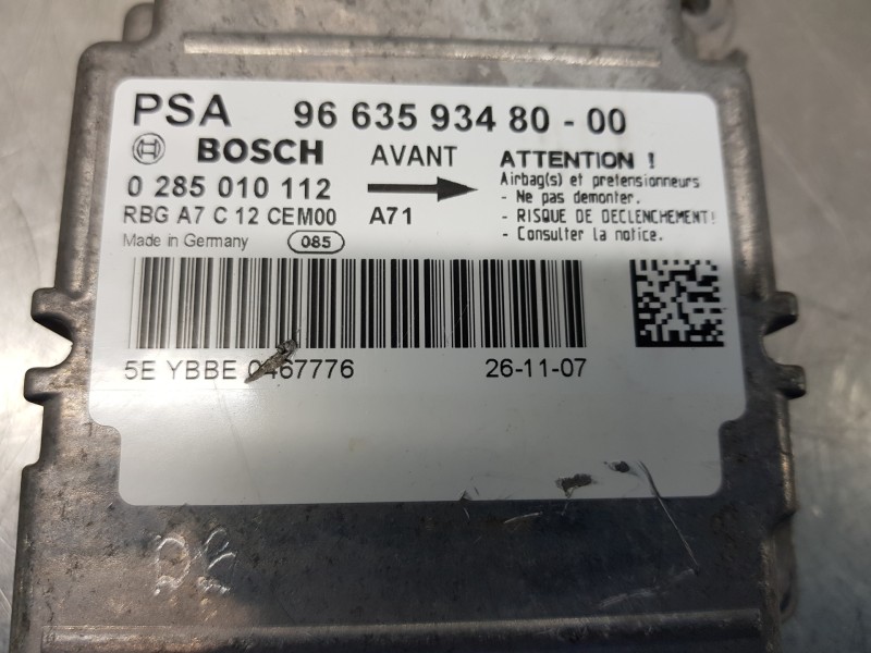Recambio de centralita airbag para peugeot 207 premium referencia OEM IAM 9663593480 0285010112 