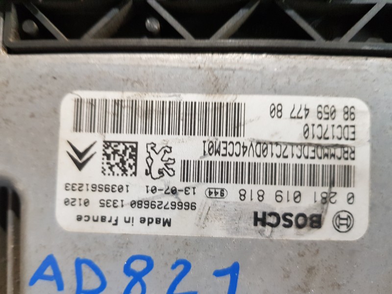 Recambio de centralita motor uce para peugeot 207 confort referencia OEM IAM 9805947780 0281019818 9666729680 Recambio de centralita motor uce para peugeot 207 confort referencia OEM IAM 9805947780 0281019818 9666729680