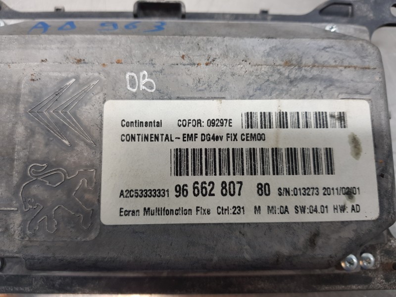 Recambio de pantalla multifuncion para peugeot 508 sw allure referencia OEM IAM 9666280780  