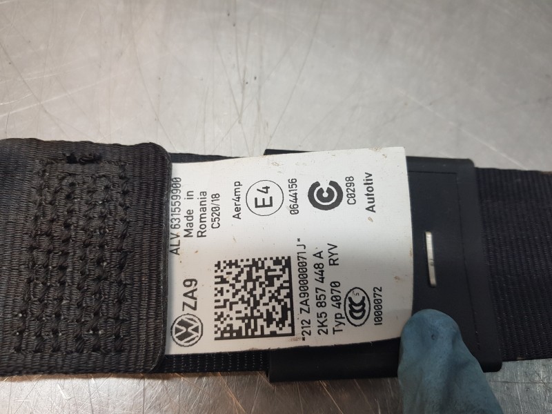 Recambio de cinturon seguridad trasero derecho para volkswagen caddy v cargo referencia OEM IAM 2K5857448RYV 2K5857448R  Recambio de cinturon seguridad trasero derecho para volkswagen caddy v cargo referencia OEM IAM 2K5857448RYV 2K5857448R