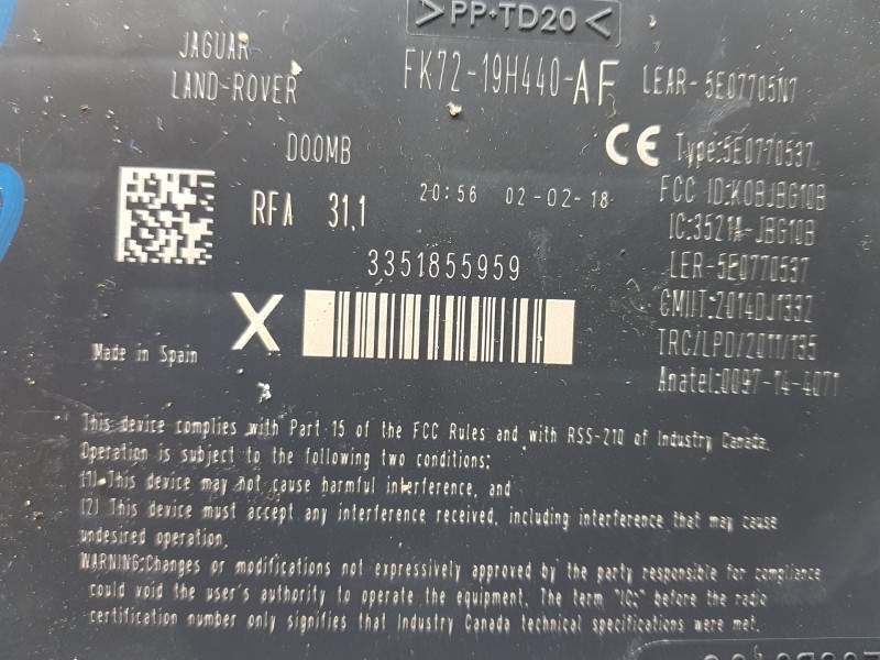 Recambio de modulo electronico para land rover evoque 4x4 referencia OEM IAM FK7219H440AF  