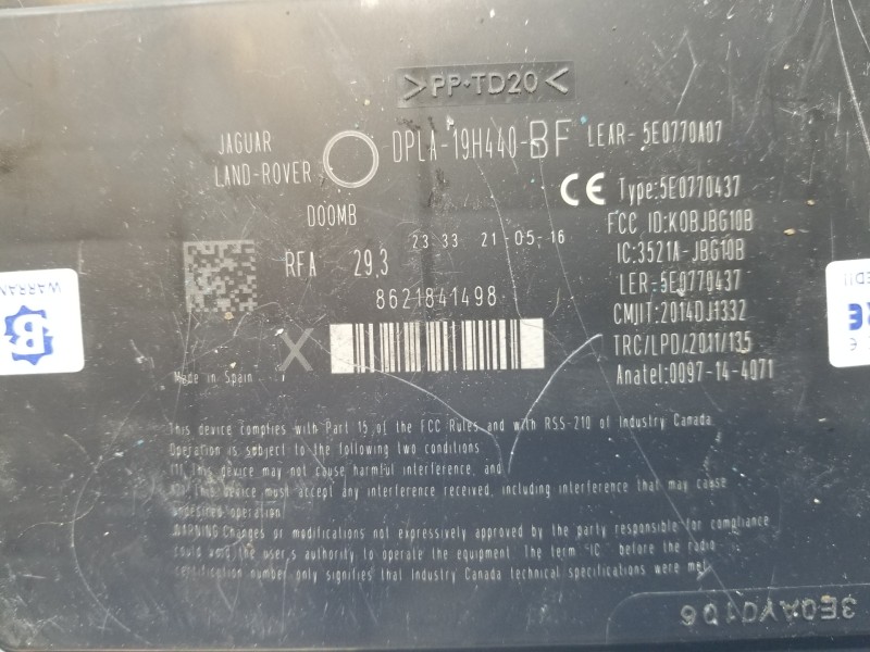 Recambio de modulo electronico para land rover range rover sport ls referencia OEM IAM DPLA19H440BF  