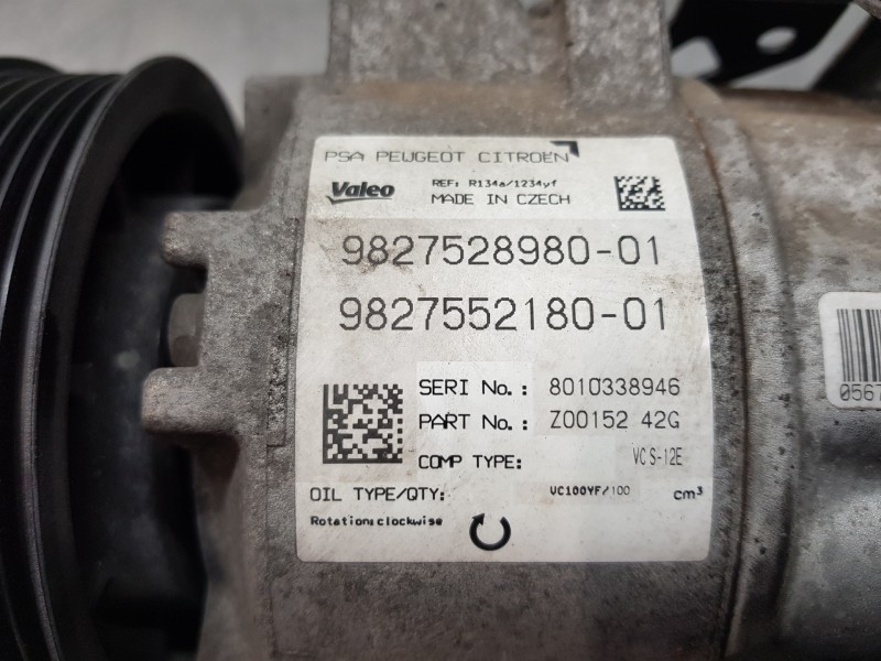 Recambio de compresor aire acondicionado para peugeot 308 sw allure referencia OEM IAM 9827528980 9827552180 