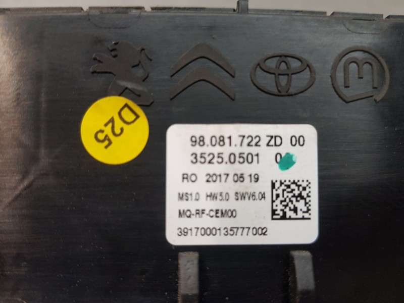 Recambio de mando calefaccion / aire acondicionado para peugeot expert furgón pro bluehdi referencia OEM IAM 98081722ZD   Recambio de mando calefaccion / aire acondicionado para peugeot expert furgón pro bluehdi referencia OEM IAM 98081722ZD