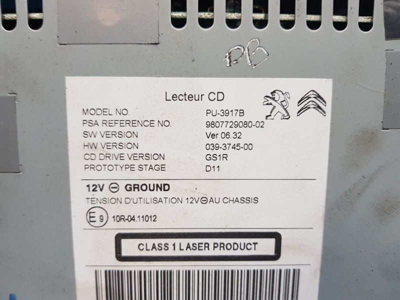 Recambio de sistema audio / radio cd para peugeot 508 sw gt line referencia OEM IAM 9807729080  