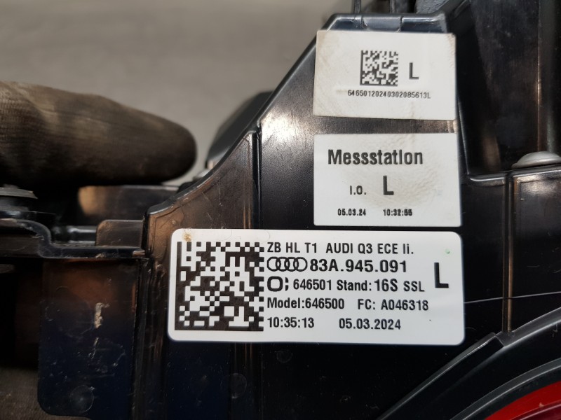 Recambio de piloto trasero izquierdo para audi q3 sportback (f3n) s line referencia OEM IAM 83A945091   Recambio de piloto trasero izquierdo para audi q3 sportback (f3n) s line referencia OEM IAM 83A945091