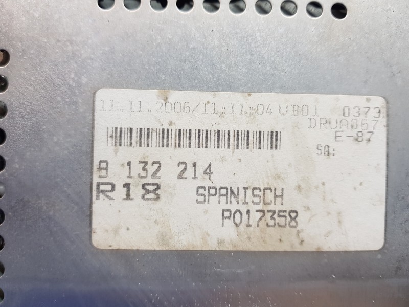 Recambio de sistema audio / radio cd para bmw serie 1 berlina (e81/e87) 116i referencia OEM IAM 65129132214 9132214 