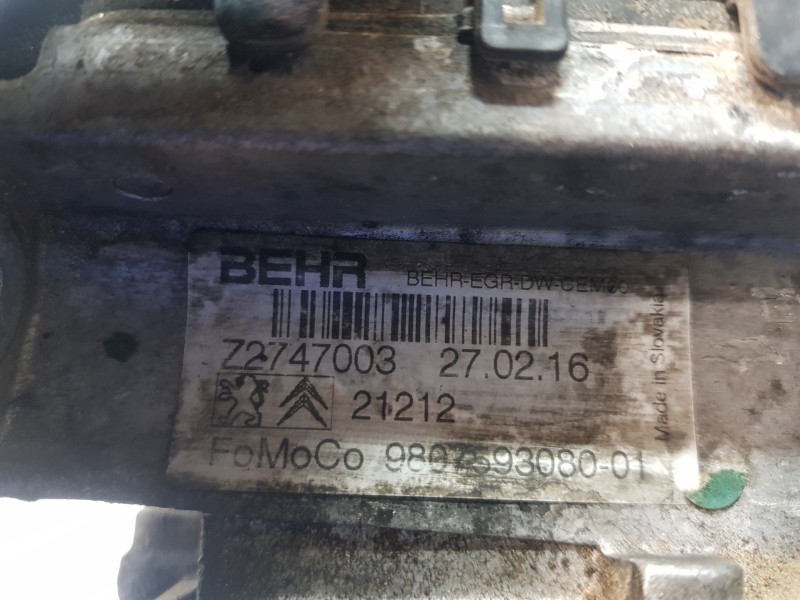 Recambio de enfriador egr para peugeot boxer combi bus referencia OEM IAM 9807593080  
