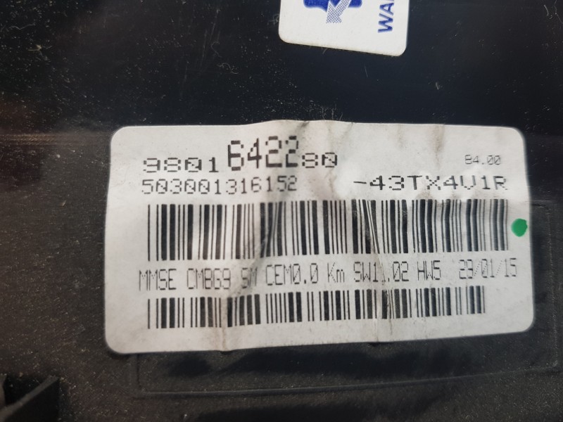 Recambio de cuadro instrumentos para peugeot partner kasten active referencia OEM IAM 9801642280   Recambio de cuadro instrumentos para peugeot partner kasten active referencia OEM IAM 9801642280