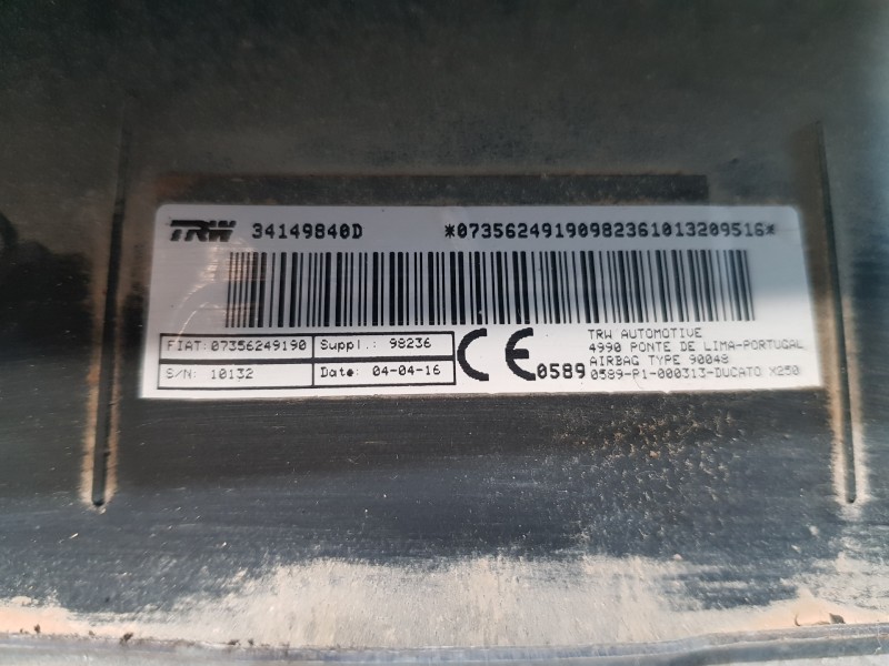 Recambio de airbag delantero derecho para peugeot boxer combi bus referencia OEM IAM 735624919 07356249190 