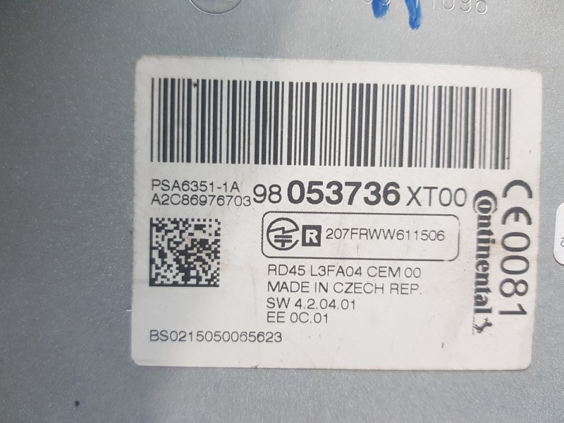 Recambio de sistema audio / radio cd para peugeot partner kasten active referencia OEM IAM 98053736XT   Recambio de sistema audio / radio cd para peugeot partner kasten active referencia OEM IAM 98053736XT