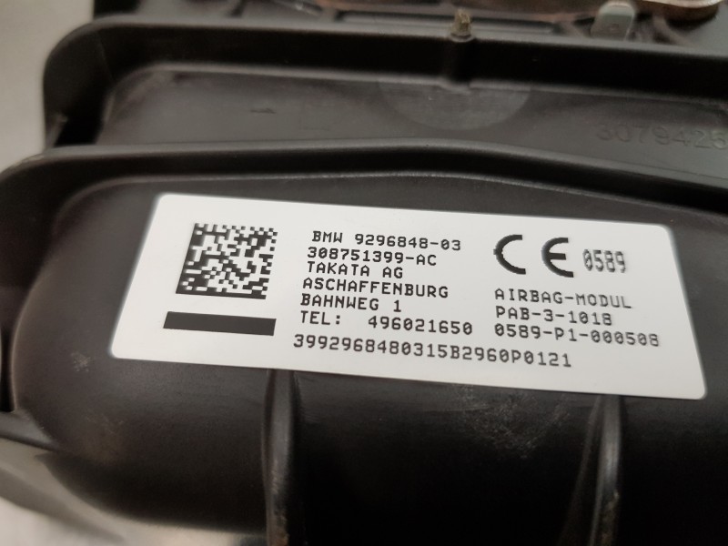 Recambio de airbag delantero derecho para bmw serie x1 (f48) sdrive18d referencia OEM IAM 72129872988 9296878 72129872988