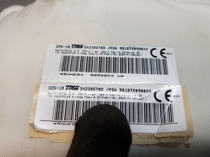 Recambio de kit airbag para peugeot rifter acces referencia OEM IAM 98185172ZD 9818750980 9823741480