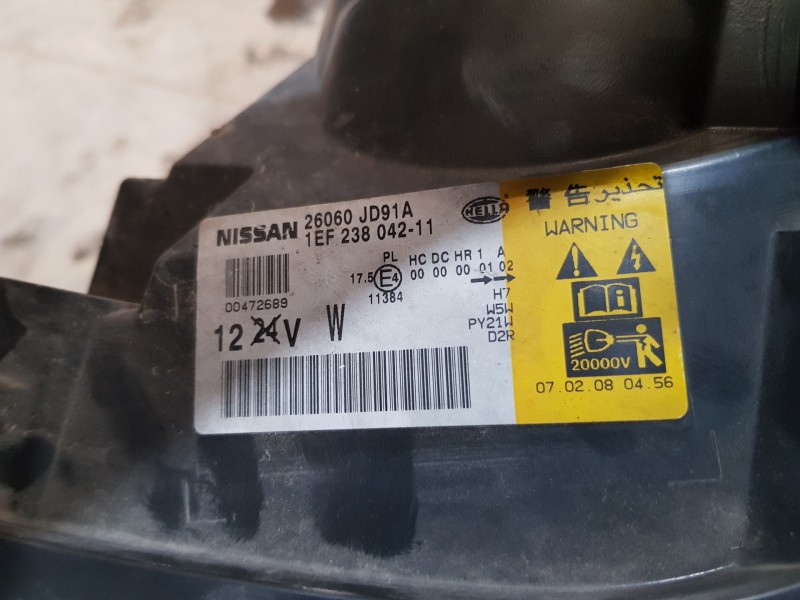 Recambio de faro izquierdo para nissan qashqai (j10) acenta referencia OEM IAM 26060JD91A 5DV00829000 5DV008290 Recambio de faro izquierdo para nissan qashqai (j10) acenta referencia OEM IAM 26060JD91A 5DV00829000 5DV008290