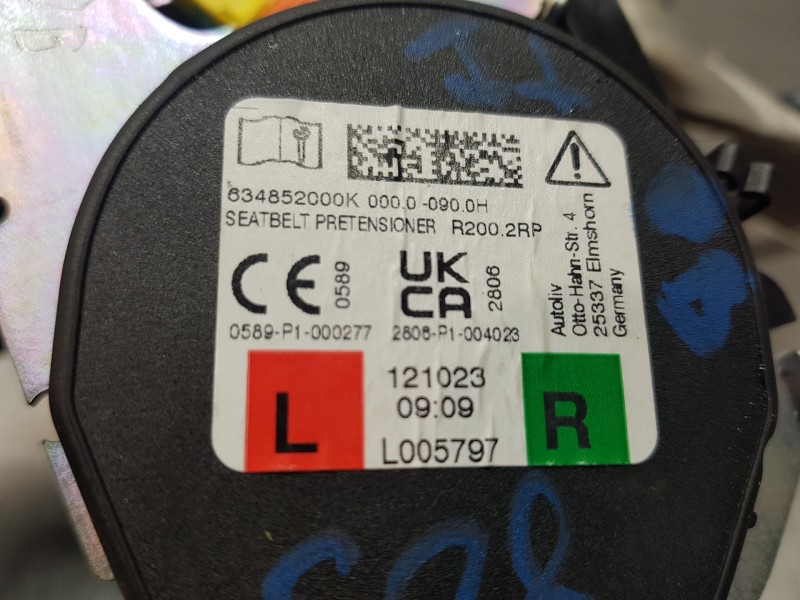 Recambio de cinturon seguridad trasero izquierdo para volvo xc60 hybrid referencia OEM IAM 39842313 634852000K 