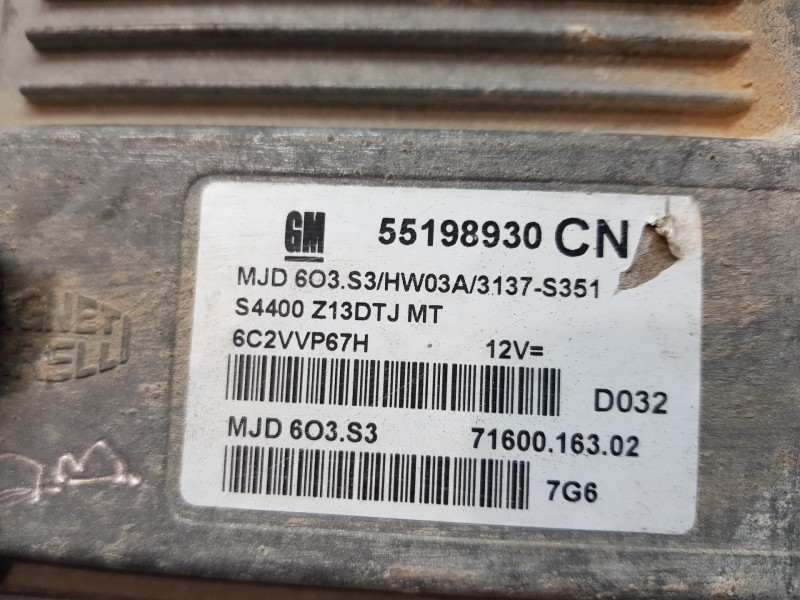 Recambio de centralita motor uce para opel corsa d enjoy referencia OEM IAM 55198930  