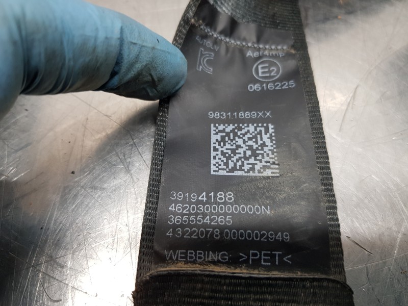 Recambio de cinturon seguridad trasero izquierdo para citroen c3 aircross bluehdi referencia OEM IAM 98311889XX  