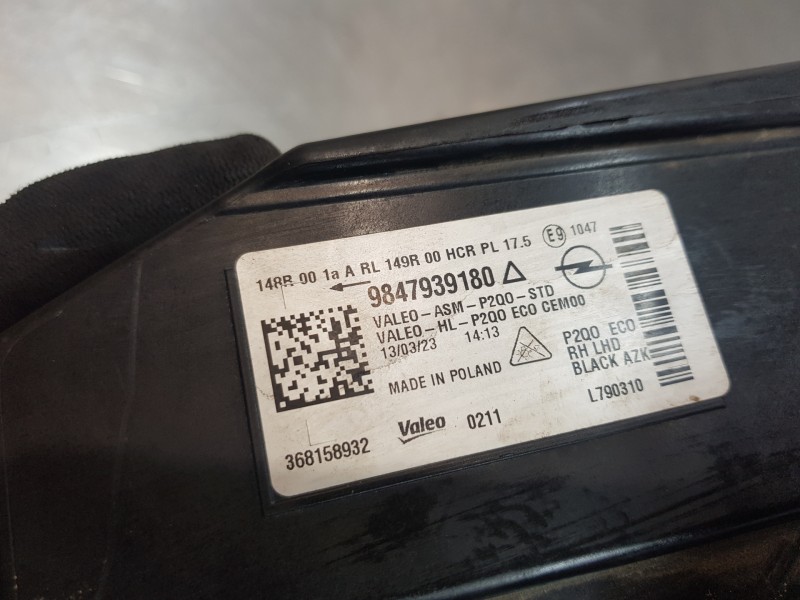 Recambio de faro derecho para opel mokka gs line referencia OEM IAM 9847939180 368158932 
